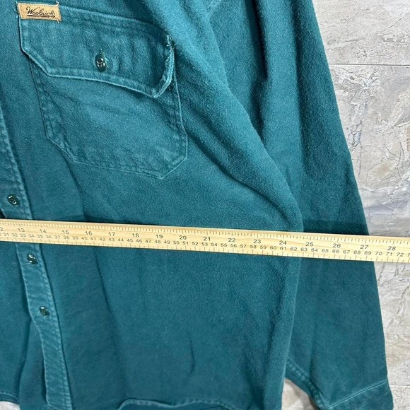 Vintage Woolrich Expedition Chamois Thick Cotton Button Up Shirt Green Mens 2XL - Picture 5 of 7